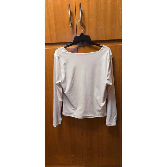 Old Navy V-Neck Top Womens XL White Long Sleeve Jersey Knit Casual Basic - Picture 3 of 4